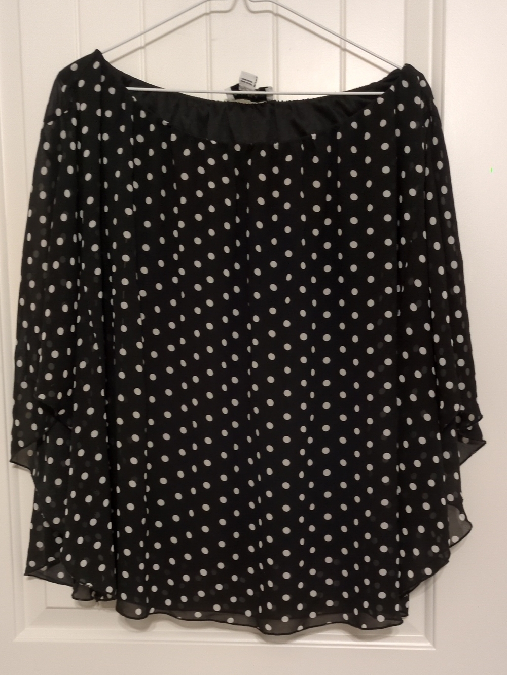 Costa Blanca Black and White Polka Dot High-Low Skirt